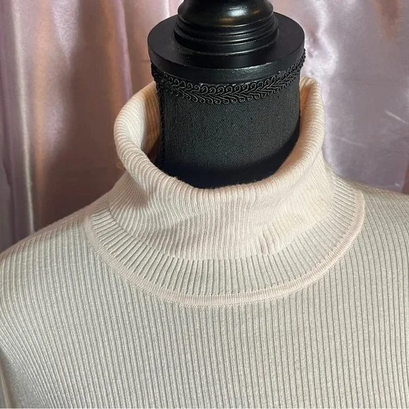 Chico’s Pink Turtleneck Knit Top Soft Stretch Cozy Chic (Large) - Picture 2 of 7